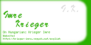 imre krieger business card